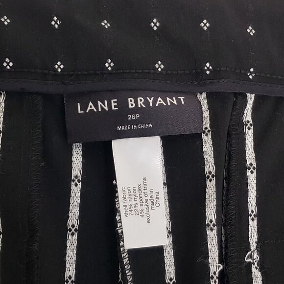 Lane Bryant Ankle Dress Career Pant Polka Dot Stretch Pockets B&W Plus Sz 26P - Picture 9 of 12